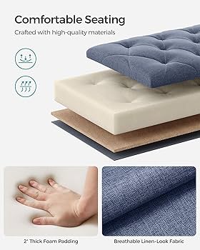 Amazon.com: SONGMICS Storage Ottoman Bench, Foot Rest with